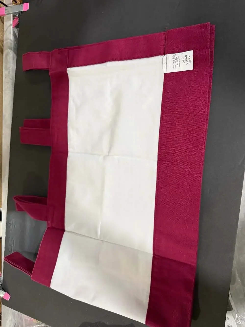 Vintage burgundy Tab Top Curtain Valance